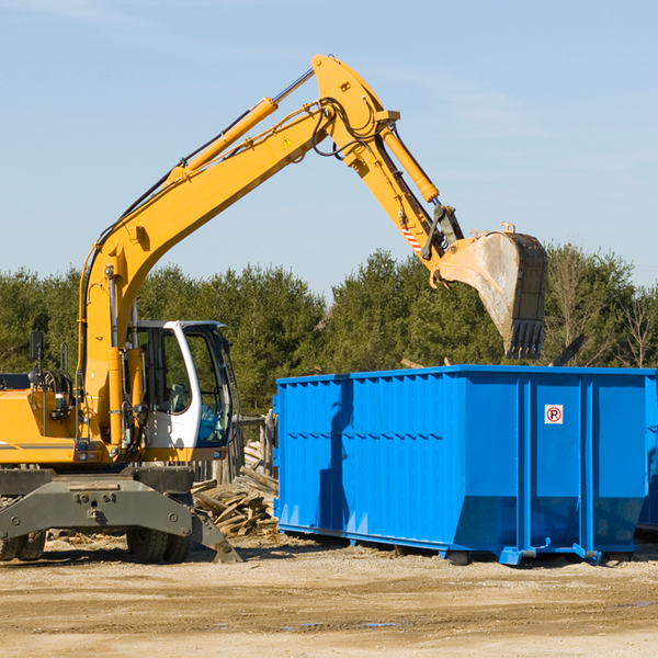 what size residential dumpster rentals are available in Bittinger MD